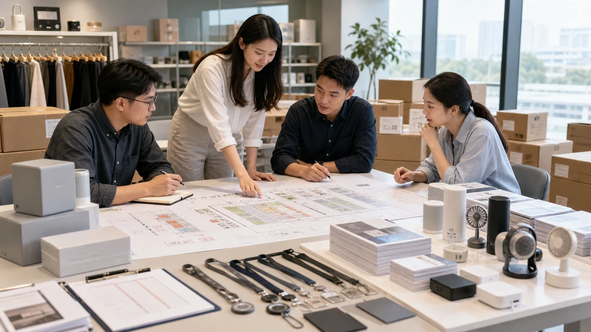 Canton Fair Complex Team plant vor der Messe Muster, Logistik und Buyer-Fragen