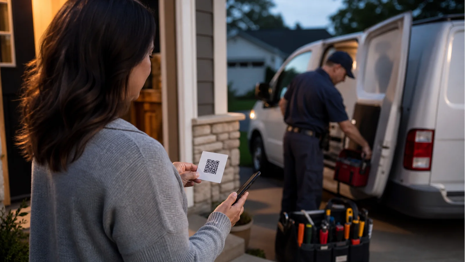 Offline touchpoints such as leave-behind cards can answer common after-hours questions without forcing a phone call.