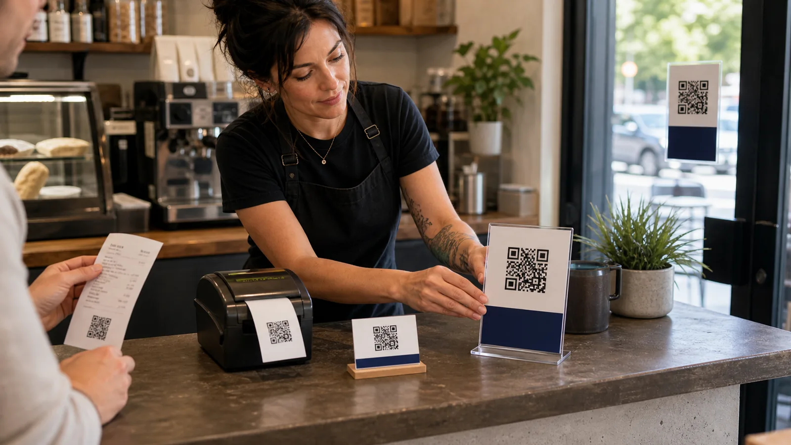 Un QR code d'avis fonctionne mieux apres une vraie interaction client.