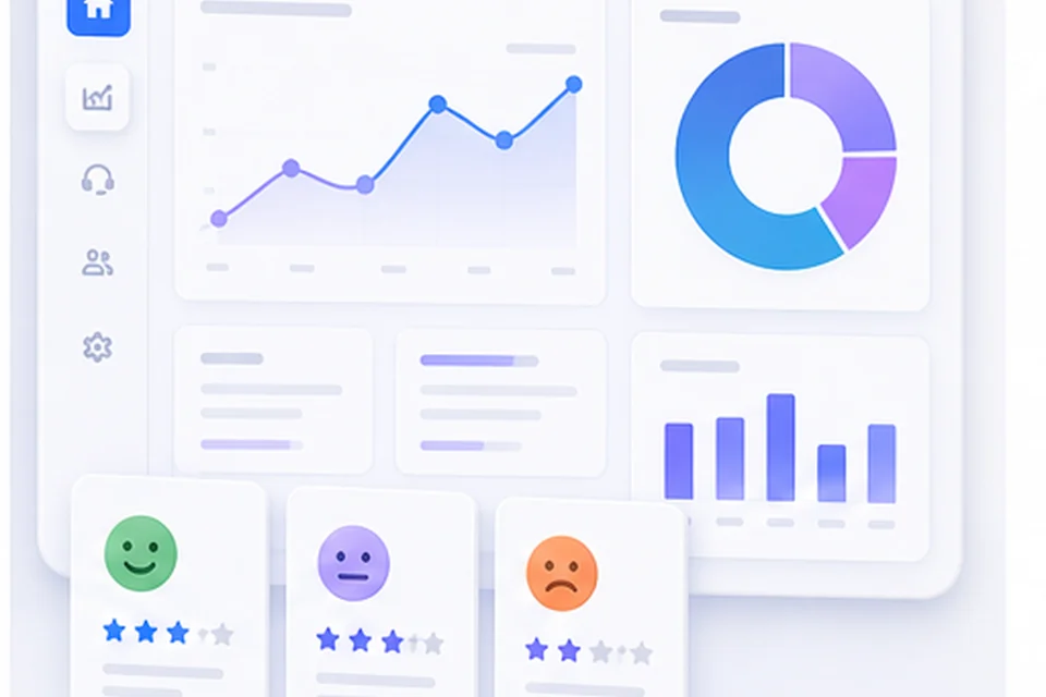 Customer feedback analytics dashboard with charts