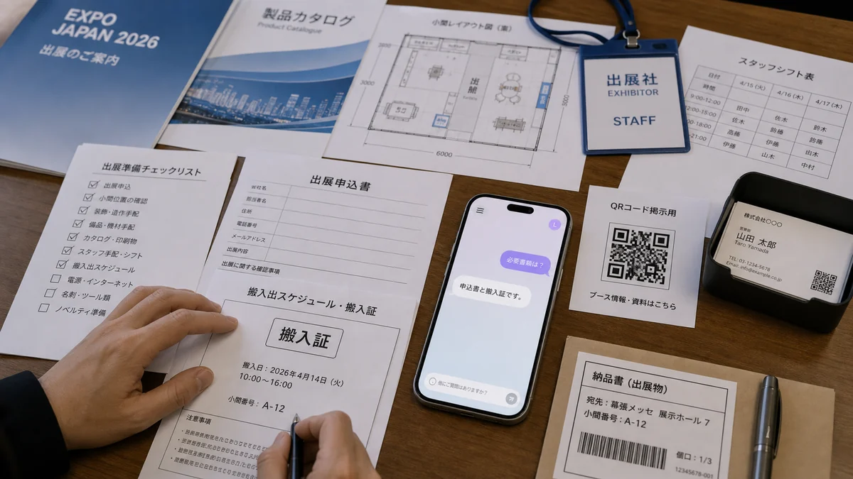 ブース準備と来場者戦略を比較する資料