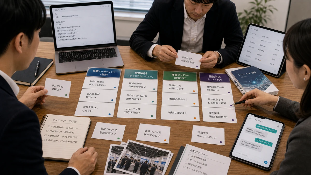 来場者の質問を基準にした会期後フォロー導線のイメージ