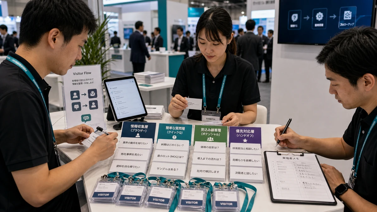 展示会フォロー優先度のための4つの来場者グループイメージ