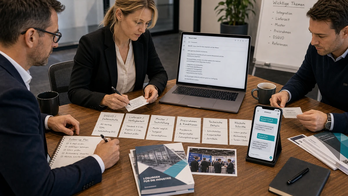 Arbeitsplatz für Nachfassnachrichten nach Fragetyp