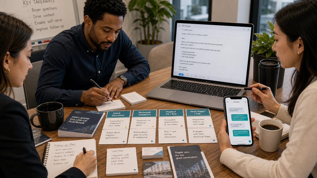 Follow-up message workspace based on visitor question type