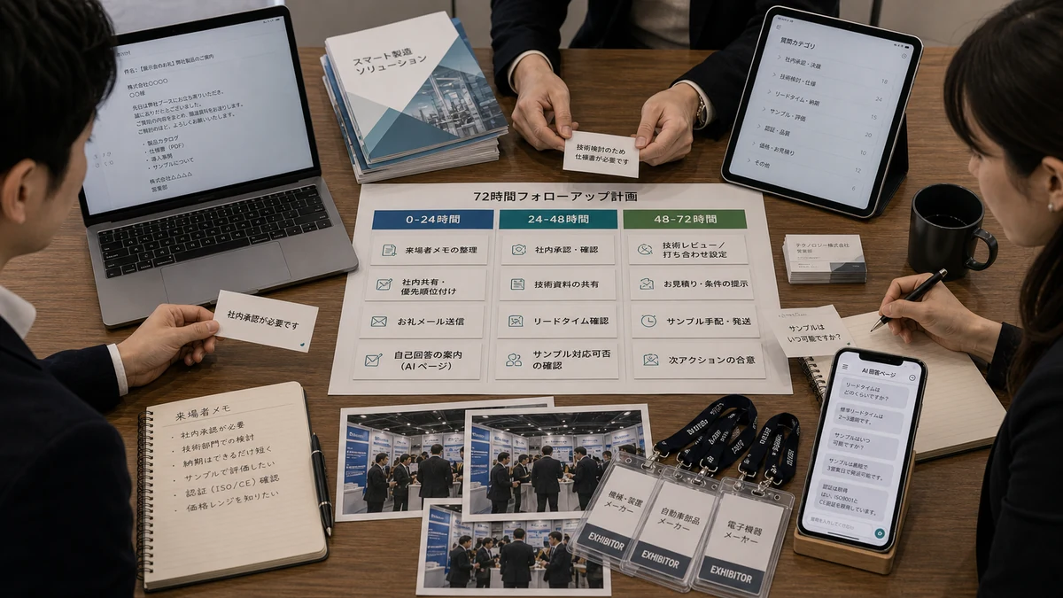 展示会後72時間フォローボードの画像