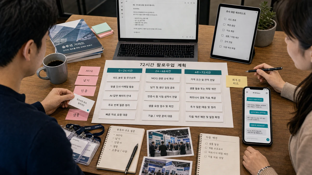 전시회 후 72시간 후속 상담 보드 이미지