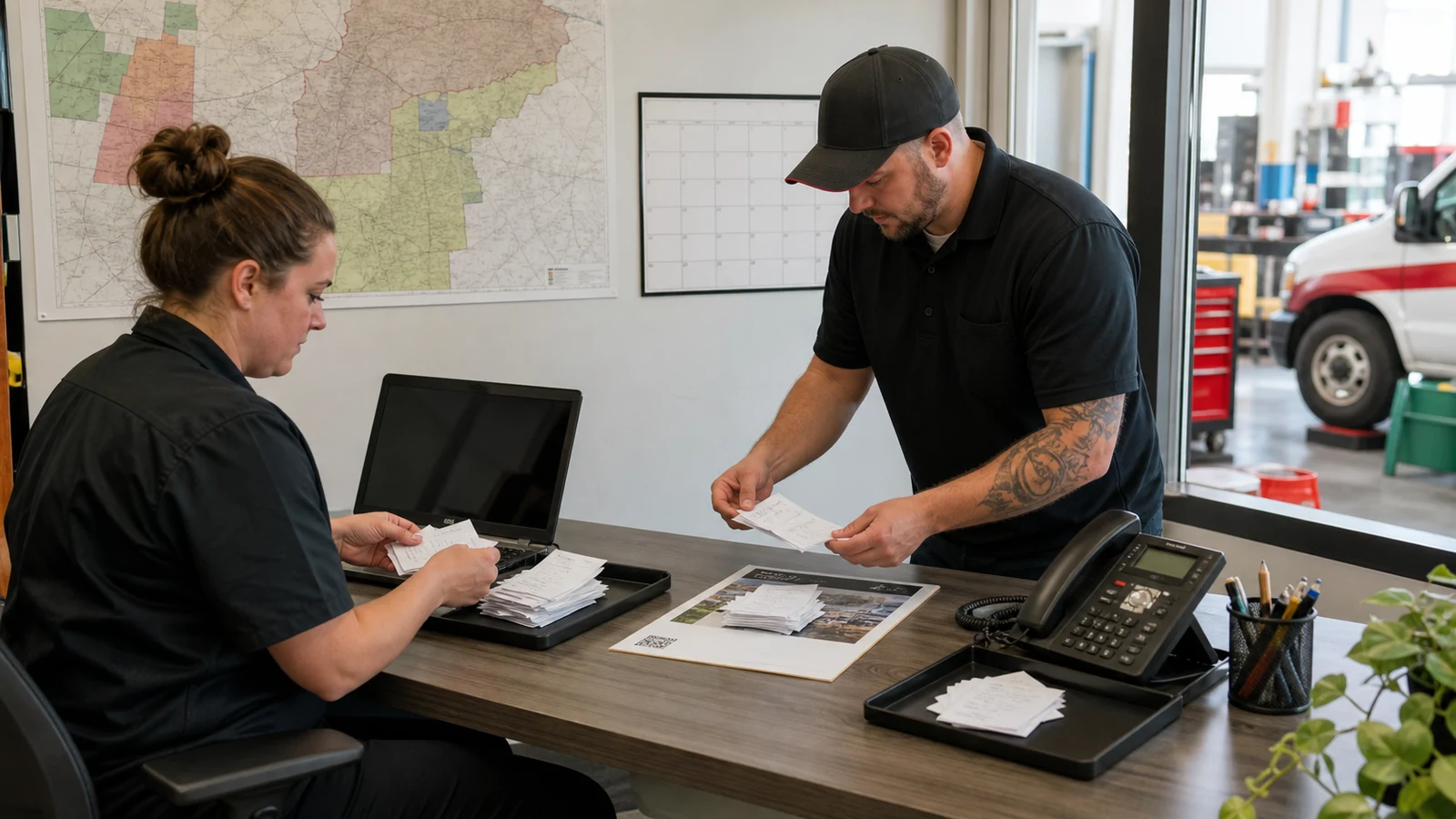 U.S. home service team sorts customer questions between web self-service, printed materials, and human phone follow-up.