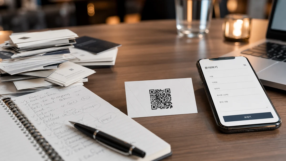 comparison of static business card and AI inquiry point